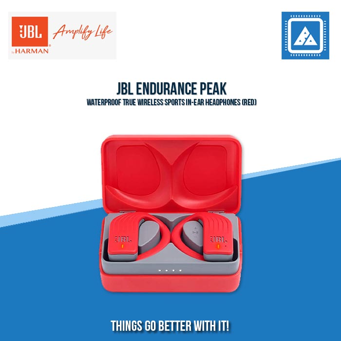 JBL ENDURANCE PEAK WATERPROOF TRUE WIRELESS SPORTS IN-EAR HEADPHONES (RED) JBL ENDURANCE PEAK WATERPROOF TRUE WIRELESS SPORTS IN-EAR HEADPHONES (RED)